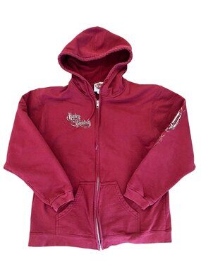 Harley Davidson Vintage Red Hoodie Full-Zip Jacket Men's Women's Size L
